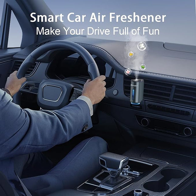Car Air Freshener Diffuser,Smart Car Aroma Diffuser Air Freshener Spray Automatic with 20PCS Cologne Aromatherapy Oil (Grey-2)