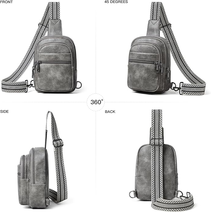 Sling Bag For Women Faux Leather Small Casual Daypack Backpack Fanny Pack Crossbody Chest Bags Purse