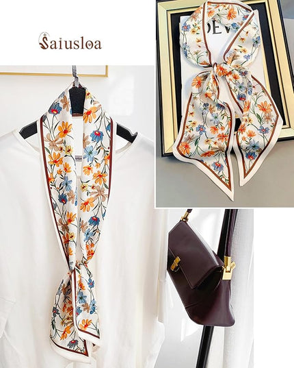 Purse Scarf For Handbags Head Scarves For Women's Hair Bags Scarfs Long Skinny Scarves Fashion Silky
