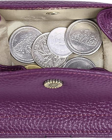 Real Leather Small Wallet for Women Coin Pouch RFID Blocking Bifold Credit Card Holder Mini Wallet for Ladies (Purple)