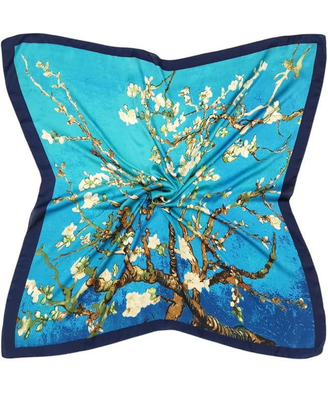 Julunar Silk Like Head Scarf for Women - Satin Large Hair Scarves - 35" Square Silk Hair Wrap for Sleeping with Gift Packed