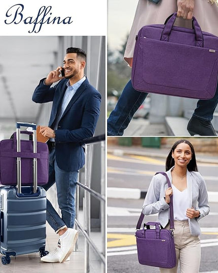 17 17.3 Inch Laptop Shoulder Bag for Men Women,Waterproof Computer Carrying Case Messenger Bag with Strap for 17-18" HP Dell,Laptop Briefcase for Office business Travel College School,Purple