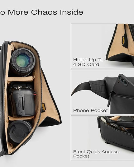 C Coiro Leather Camera Sling Bag, Weather Resistant Crossbody Camera Bag, Professional Pouch for Photographers