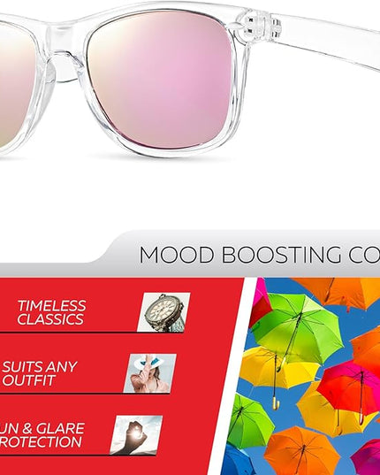 Retro Rewind Polarized Sunglasses for Men and Women - UV Protection Classic Sun Glasses