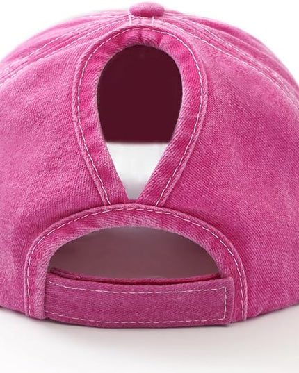 YeeHeen Ponytail Baseball Cap for Women High Messy Bun Caps Washed Cotton Hats