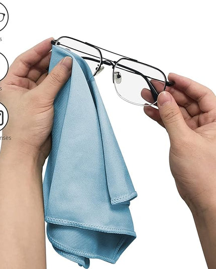 6 Pack Microfiber Glass Cleaning Cloth, 16 Inch X 16 Inch, Lint Free Quickly Clean Window, Glasses, Windshields, Mirrors, and Stainless Steel, Multicolor