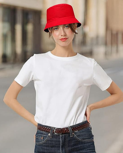 Falari Men Women Unisex Cotton Bucket Hat 100% Cotton Packable for Travel Fishing Hunting Summer Camp