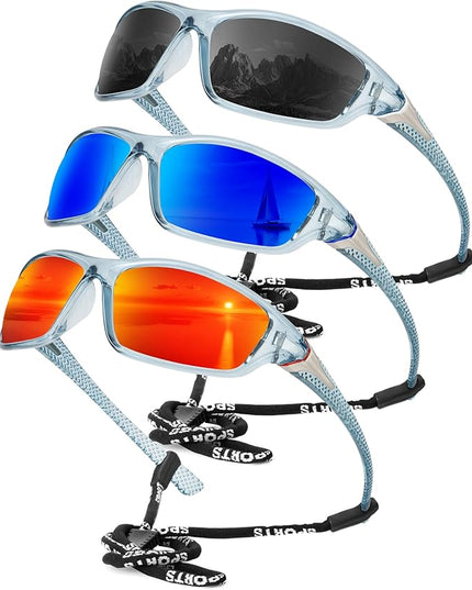 KALIYADI 4 Pack Polarized Sunglasses-Men Sports Sun-glasses: Mens Sunglasses UV Protection for Fishing Driving Cycling