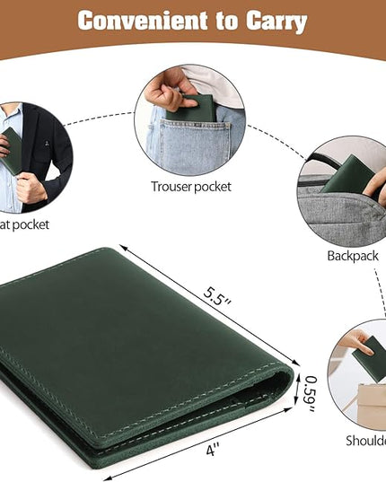 Jack&Chris Leather Passport Holder, Handmade Passport cover, Travel Wallet Cover Case for Men and Women, Leather Travel Documents Organizer Protector, JC107