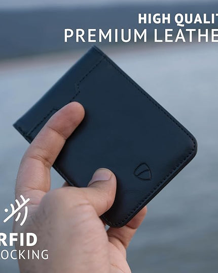 Vaultskin MANHATTAN ID Thin Leather Wallet with RFID Blocking and ID Window