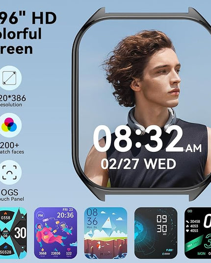 AI Smart Watch for Men Women with ChatGPT, 1000mAh Fitness Tracker 60-Day Standby Time, 1.96" HD SmartWatch with 200+ Sport Modes/Heart Rate/Sleep Monitor, IP68 Waterproof Pedometer for Android iOS