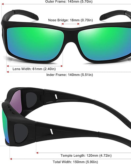 MEETSUN Fit Over Glasses Sunglasses for Men Women,Wrap Around Sunglasses Polarized UV400 Protection