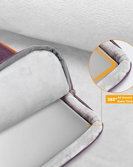 MOSISO 360 Protective Laptop Shoulder Bag,15-15.6 inch Computer Bags Compatible with MacBook Pro 16 inch, HP, Dell, Lenovo, Asus Notebook,Side Open Messenger Bag with 4 Zipper Pockets, Argyle Purple