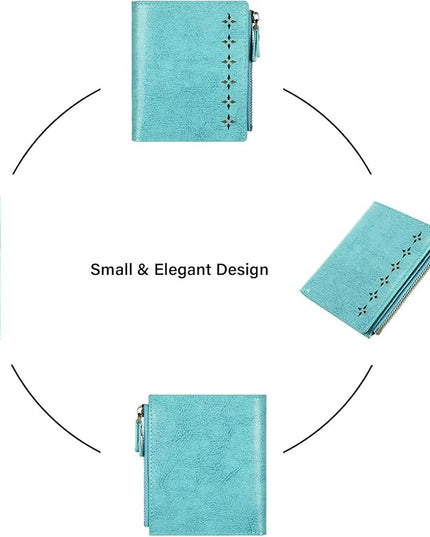 Lavemi Ultra Thin Small Compact Leather Womens Girls Wallets RFID Blocking Credit Card Holder for Women