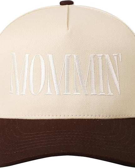 MIRMARU Two-Tone Vintage Canvas Trucker Hats for Men & Women, Adjustable Size Baseball Caps with Trendy Embroidered Design