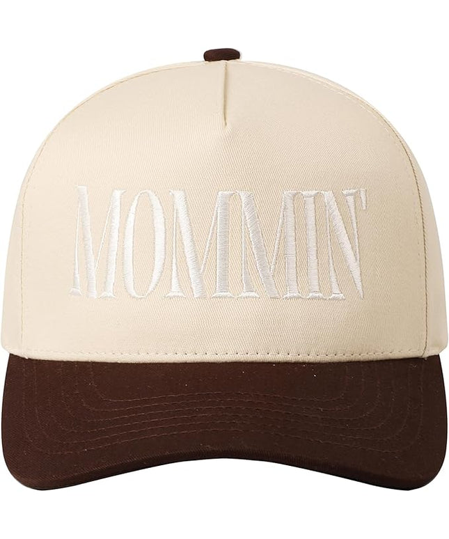 MIRMARU Two-Tone Vintage Canvas Trucker Hats for Men & Women, Adjustable Size Baseball Caps with Trendy Embroidered Design