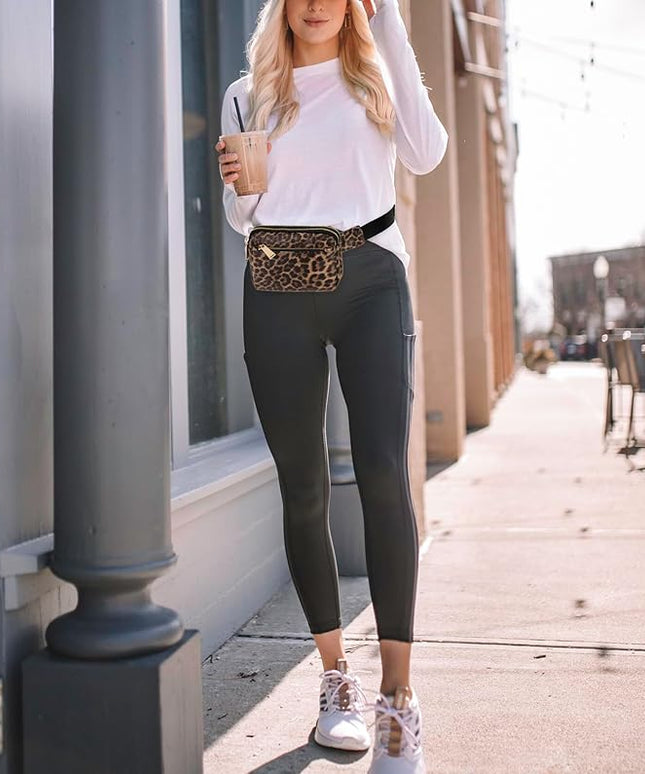 UTO Fanny Pack for Women Crossbody Trendy Fashion Belt Purse Chest Waist Hip Bumbag for Outdoor Shopping Travel Hiking