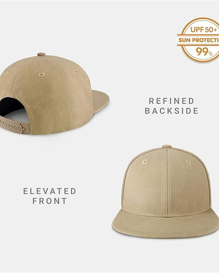 CHOK.LIDS Flat Bill Visor Classic Snapback Hat Blank Adjustable Brim High Top End Trendy Color Style Plain Tone Baseball Cap