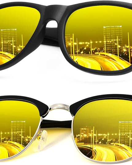 KALIYADI Polarized Sunglasses for Men and Women Semi-Rimless Frame Driving Sun glasses UV Blocking
