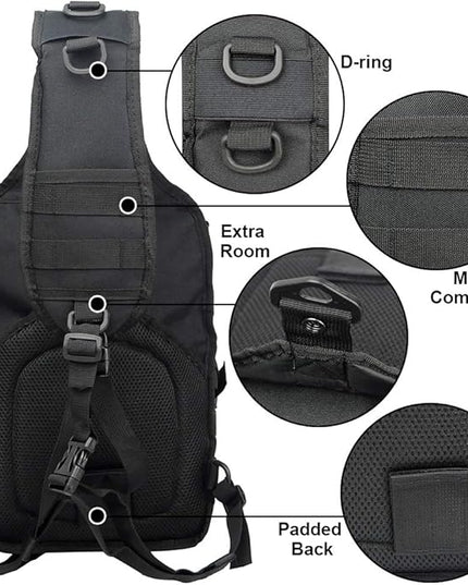 hopopower Tactical Sling Bag, Sport Bag Military Rover Shoulder Backpack EDC Assault Range Bag, Chest Pack Handbag Waterproof