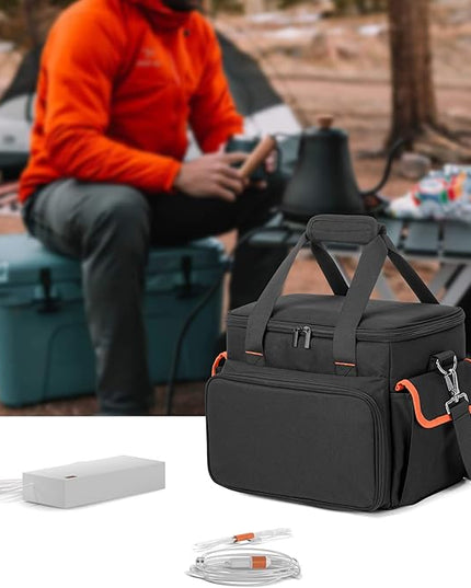 Trunab Carrying Case Compatible with ECOFLOW River/River 2/River Pro, Storage Bag with Waterproof Bottom and Front Pockets for Charging Cable and Accessories