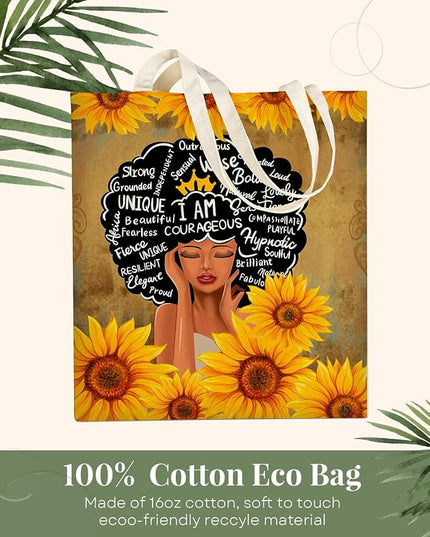AUSVKAI Canvas Tote Bag for Women, Aesthetic Cute Grocery Grocery Reusable Cotton Gift Bag for Shooping Beach Trendy Gifts