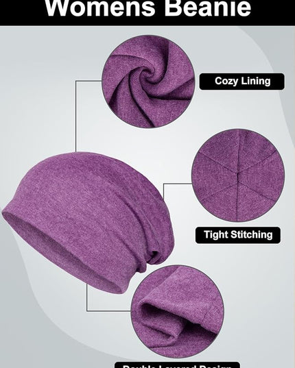 Senker Fashion Slouchy Beanie Hats for Women Men, Chemo Headwear Cotton Beanies Soft Lightweight Chemo Skull Cap Elastic