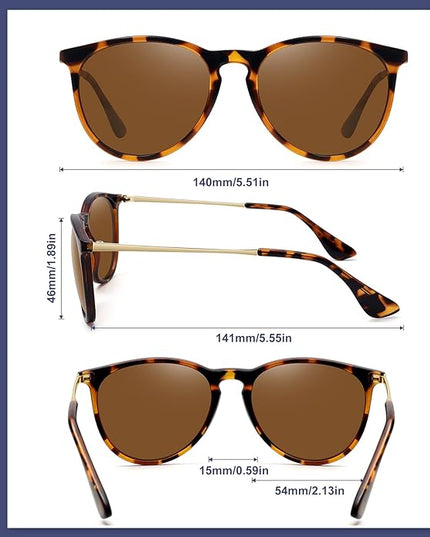 WOWSUN Retro Polarized Sunglasses Womens 2026 Trendy Round Classic Glasses