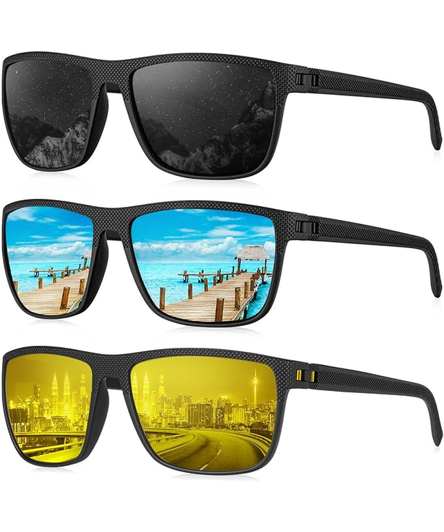KALIYADI Polarized Sunglasses for Men, Lightweight Sun Glasses with UV Protection for Driving Fishing Golf