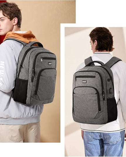Paude Backpack for Women and Men,School College Backpack 15.6 inch Laptop bookbag with USB Port for High School Student