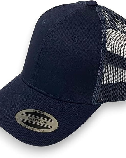 Classic Solid Color Mesh Trucker Hat - Adjustable Snapback Cap for Men & Women - Casual & Sporty Style