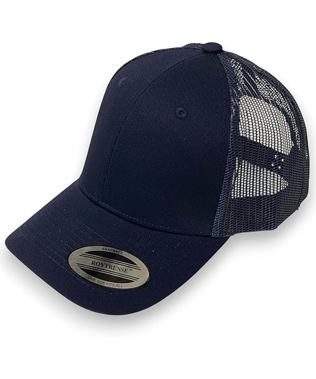 Classic Solid Color Mesh Trucker Hat - Adjustable Snapback Cap for Men & Women - Casual & Sporty Style