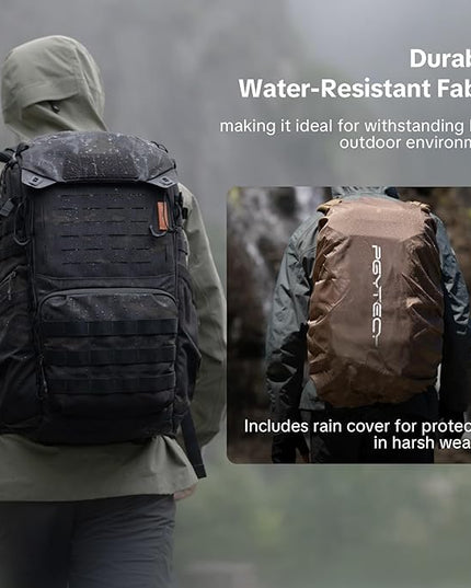 PGYTECH OneMo TAC 25L Tactical Camera Backpack, Waterproof DSLR/SLR/Mirrorless Photography Camera Bag with 15.6" Laptop Sleeve, Tripod Holder & Rain Cover (Wolf Brown)