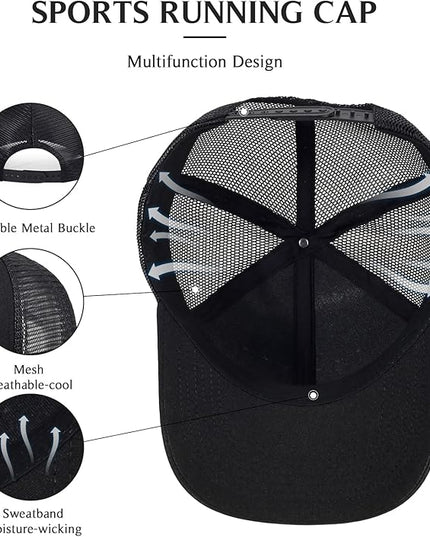 kozinu Unisex Trucker Hats Blank Mesh Snapback Hats Sport Plain Baseball Caps Adjustable Fitted Hat