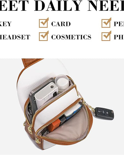 Anti Theft Crossbody Bags for Women Leather Sling Bag Cross Body Travel Purse Chest Bags Fanny Pack Gift Teen Girl