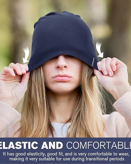 Slouchy Beanie for Women Men Soft Cotton Chemo Hats Double-Layer Warm Beanie Cap for Daily Wear & Transitional Seasons