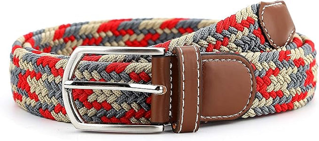 Braided Canvas Woven Elastic Stretch Belts for Men/Women/Junior with Multicolored