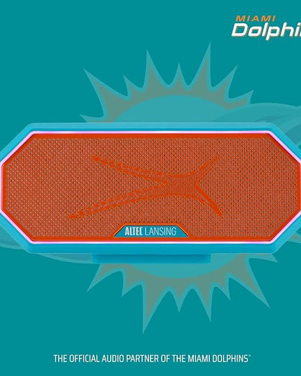Altec Lansing - Portable Bluetooth Speaker HYDRABLAST 2.0, Waterproof IP67, 20W Output Power, Magnetic Bluetooth Speaker (Miami Dolphins)