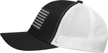 AURR American Flag Trucker Hat, Patriotic Baseball Cap for Men & Women, Breathable Mesh Adjustable Snapback, USA Flag Patch