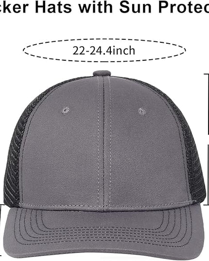 kozinu Unisex Trucker Hats Blank Mesh Snapback Hats Sport Plain Baseball Caps Adjustable Fitted Hat