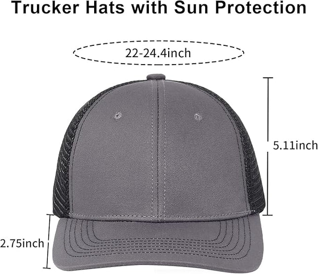 kozinu Unisex Trucker Hats Blank Mesh Snapback Hats Sport Plain Baseball Caps Adjustable Fitted Hat