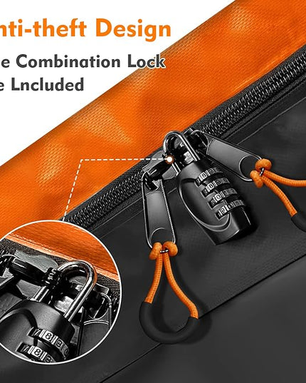 Hitch Mount Cargo Carrier Bag, 20 Cubic Feet 100% Waterproof Car Tray Luggage Bag (59" 24" 24") with 6 Reinforced Straps + 1 Combination Lock, Fits for All Vehicles with Steel Trailer Basket