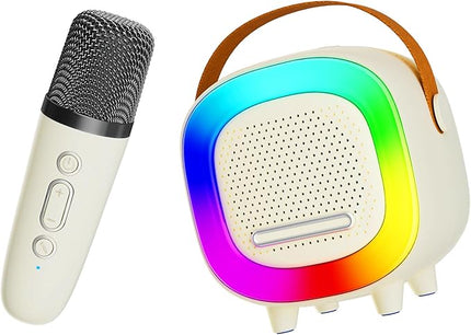 Mini Karaoke Machine Speaker for Kids Adults, Portable Bluetooth with 2 Wireless Microphones, Children's Day Birthday Gift Ideas for Toys for Teens Boys and Girls Aged 4, 5, 6, 7, 8, 9, 10, 11, 12+