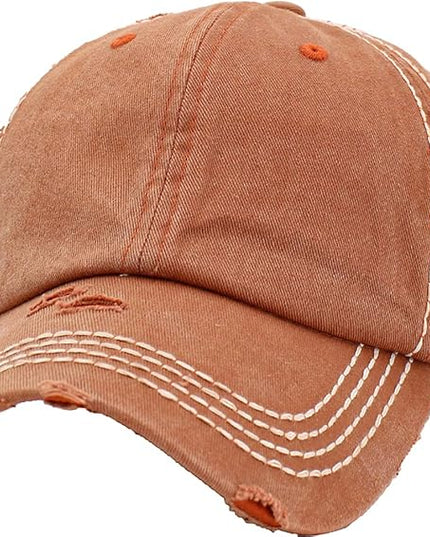 KBETHOS Vintage Washed Distressed Cotton Dad Hat Baseball Cap Adjustable Polo Trucker Unisex Style Headwear