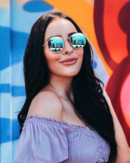 WearMe Pro - Reflective Lens Round Trendy Sunglasses