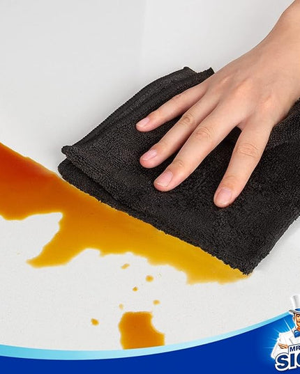 MR.SIGA Microfiber Cleaning Cloth, All-Purpose Microfiber Towels, Streak Free Cleaning Rags, Pack of 12, Black, Size 32 x 32 cm(12.6 x 12.6 inch)