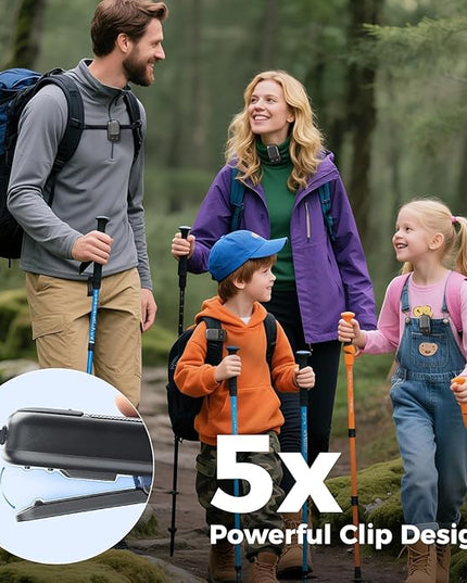 SUPERONE 2 Pack Wearable Bluetooth Speaker with Walkie-Talkie Function Based on Zello App. IPX7 Waterproof Clip-on Speaker, TWS Pairing Portable Speaker for Hands-Free Music/Calls for Cycling/Hiking