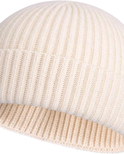 ROYBENS Swag Wool Knit Cuff Short Fisherman Beanie for Men Women, Winter Warm Hats