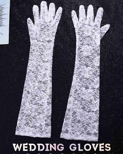 Campsis Floral Lace Gloves Long Lace Gloves