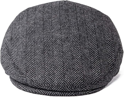 FEINION Men's Wool Tweed Newsboy Ivy Cap Gatsby Golf Flat Hat